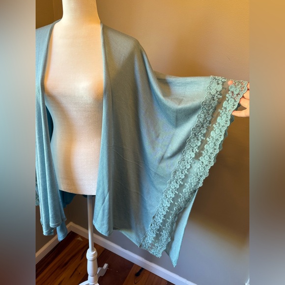 Lauren Conrad Open Front Cardigan with Lace Trim - Picture 5 of 5